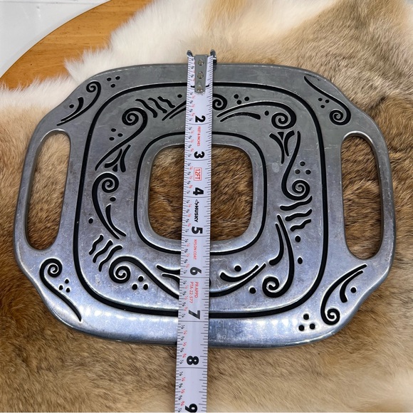 Vintage Lenox Spyro Hollowware Pattern Trivet Metal Serveware - Picture 8 of 10